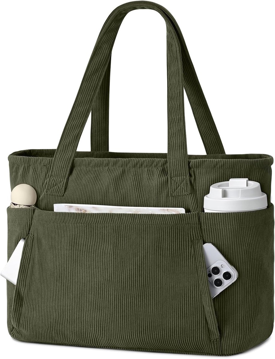 Dames Shopper Tas Grote Tote Bag met Laptop Compartiment voor Werk, Strand en Reizen