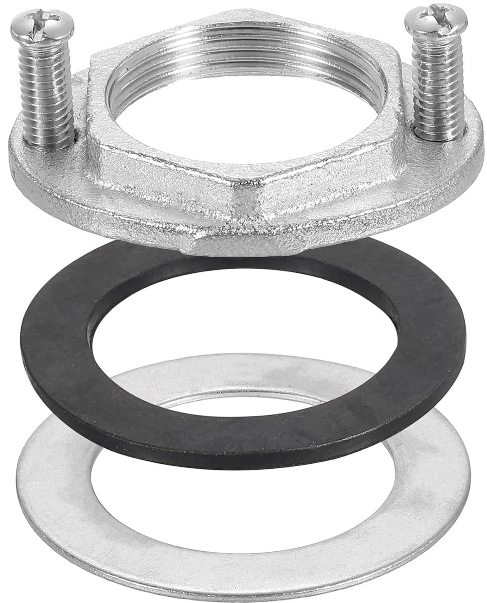 Faucet Lock Nut 1-1/4 Inch - RVS en rubber - Inclusief schroeven en pakkingen - Voor eenvoudige montage - ShopVlot