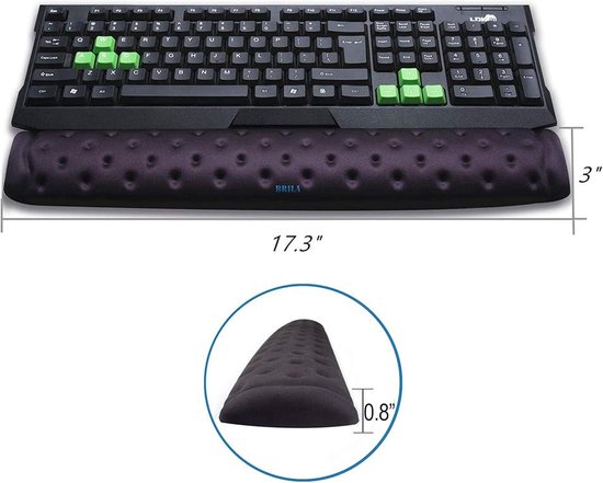 Comfortabele Polssteun voor Computer en Laptop - Geheugenschuim met Massagegaten, Antislip en Ideaal voor Gaming en Kantoorwerk — afbeelding 2