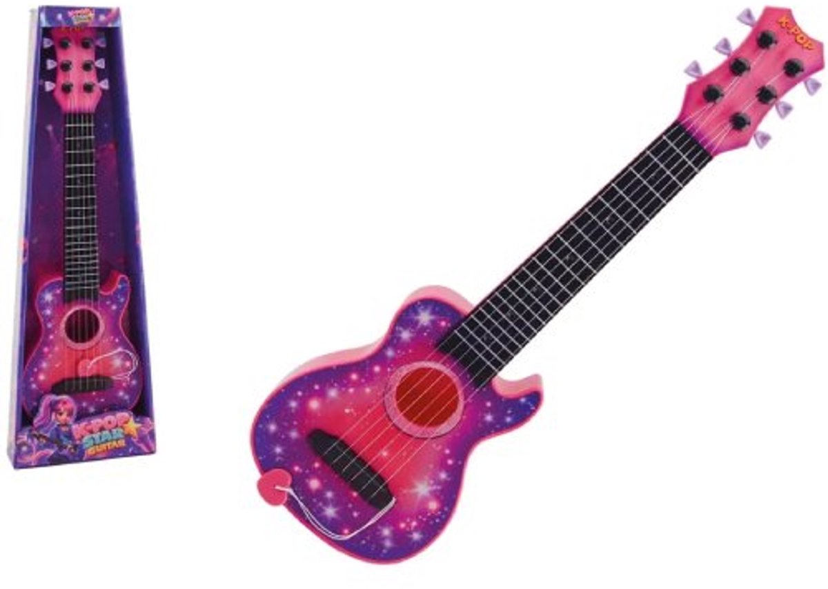 Johntoy gitaar speelgoed K-pop star 45 cm met 6 metalen snaren.