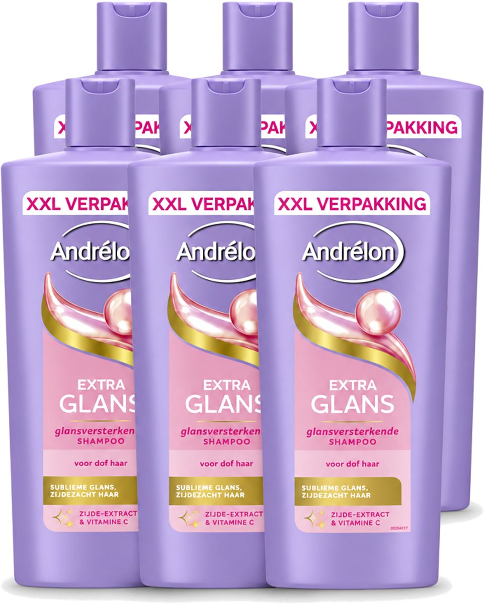 6 x Andrélon – Shampoo – Extra Glans – 685 ml - Voordeelverpakking - 6 stuks