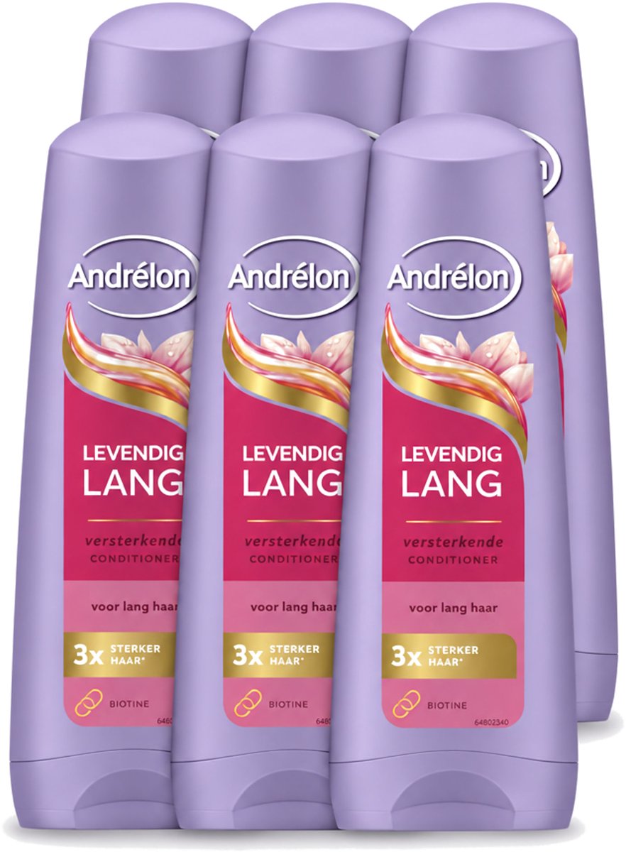6 x Andrélon – Conditioner – Levendig Lang – 200 ml - Voordeelverpakking - 6 stuks