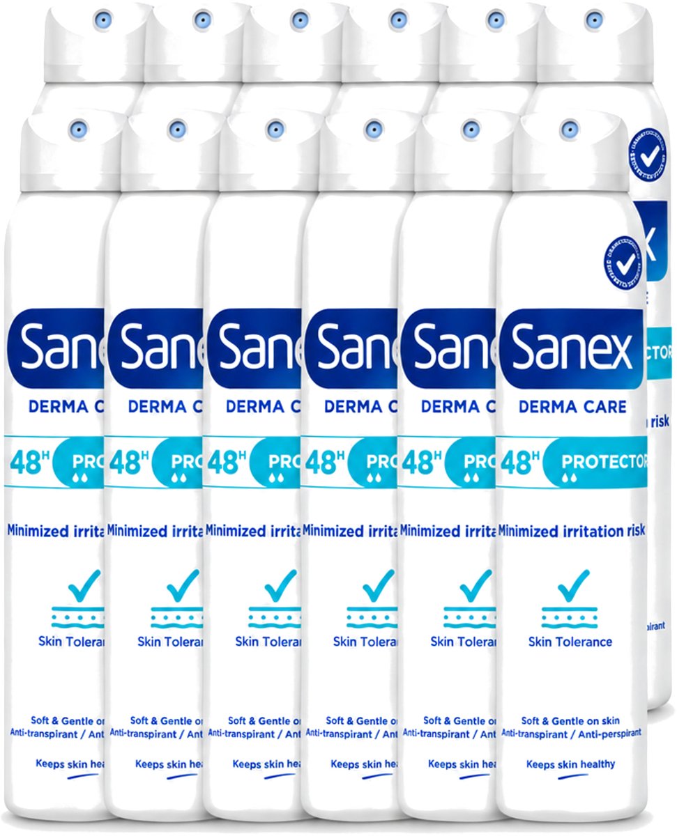 12 x Sanex – Deodorant Spray – Dermo Protector – 200 ml - Voordeelverpakking - 12 stuks