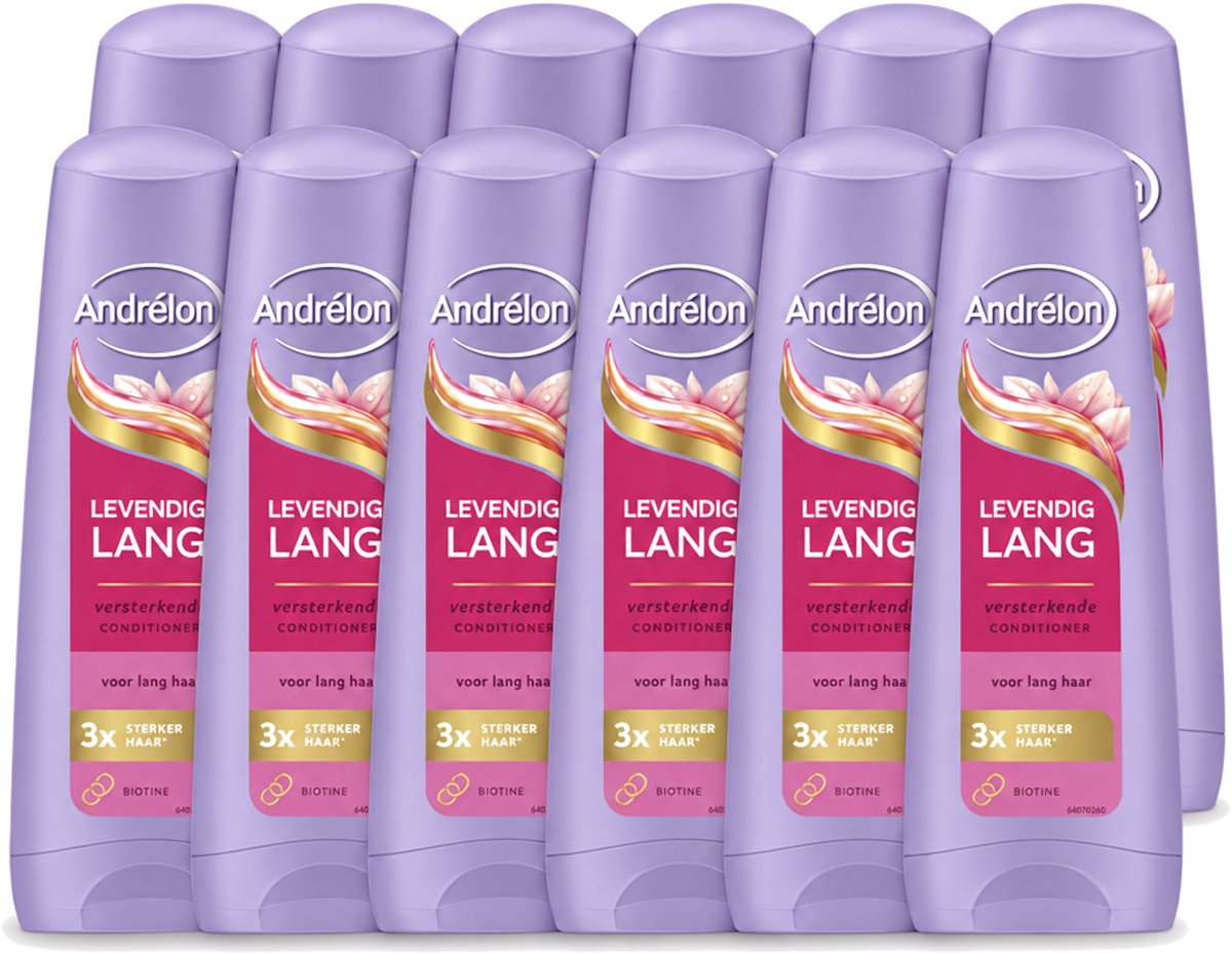 12 x Andrélon – Conditioner – Levendig Lang – 200 ml - Voordeelverpakking - 12 stuks
