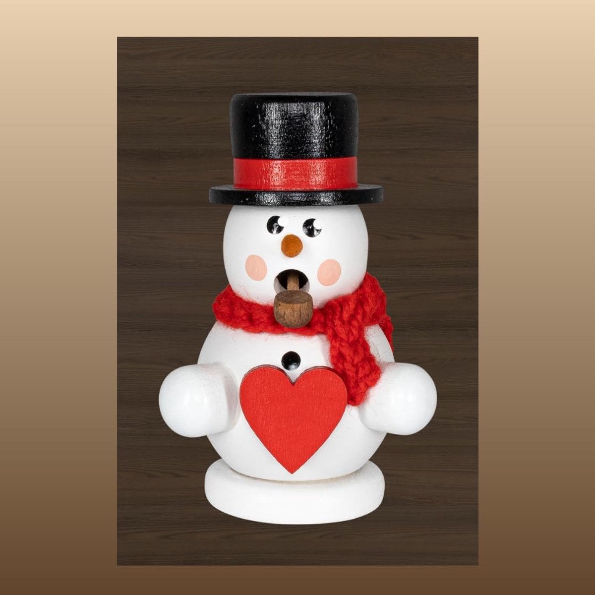 Rookermann mini sneeuwman 8 cm - wit - handgemaakt - voor mini rookkaarsen - Luxento