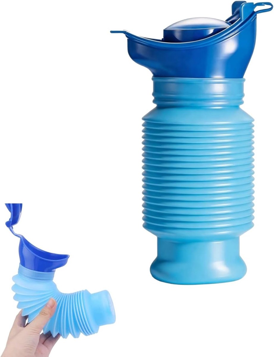 Mobiel urinoir 750ml - krimpbaar en draagbaar - herbruikbaar ontwerp - ideaal voor onderweg - ShopVlot