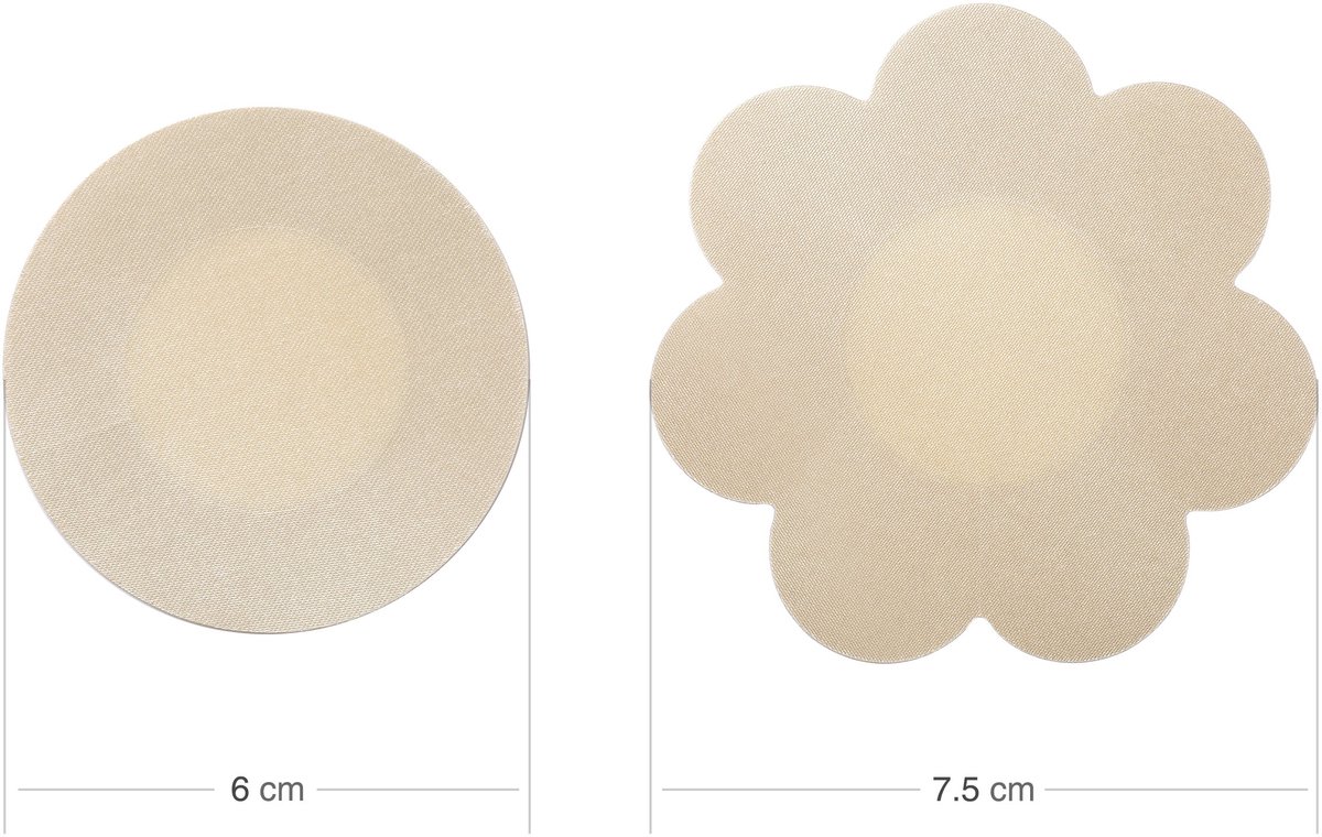 Onzichtbare Tepelafdekking 30 Paar - Waterdicht en Wegwerp - Beige Bloemvorm - Ideaal voor Onder Strakke Kleding - ShopVlot