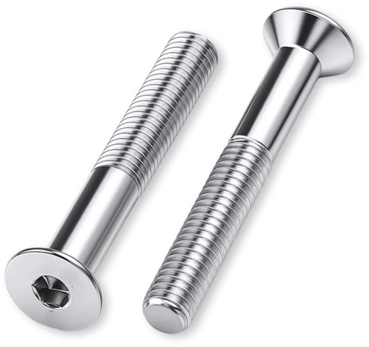 Verzonken schroeven - Inbusmachineschroeven - Voor meubelmontage en constructie - Gedeeltelijk geschroefd staal - M6 x 55 mm - Zilver