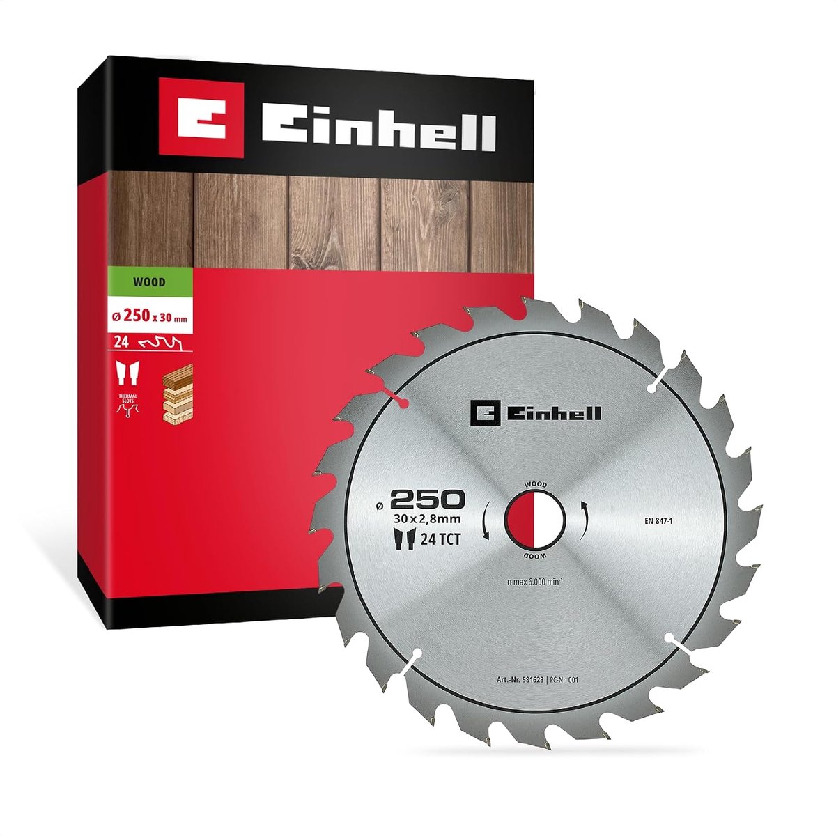 Einhell cirkelzaagblad, hout, Ø 250 x 30 mm, 24 tanden