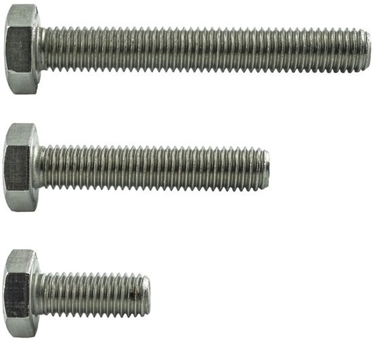 Zeskantbouten met schroefdraad - RVS-machinebouten - Voor het bevestigen van materialen - Volledige schroefdraad - M4 x 60 mm - Zilver