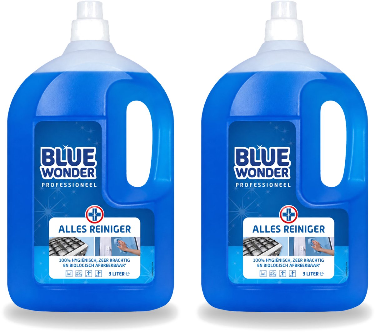 2 x Blue Wonder - Professionele Allesreiniger - Krachige Hygiëne - Biologisch Afbreekbaar - 3L - Bulkverpakking - 2 stuks
