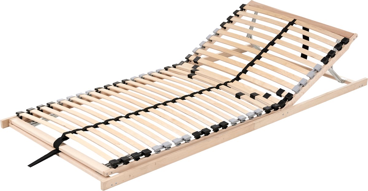 Beliani MONTHOIS - Lattenbodem - Lichthout - 90 x 200 cm - Berkenhout Bruin