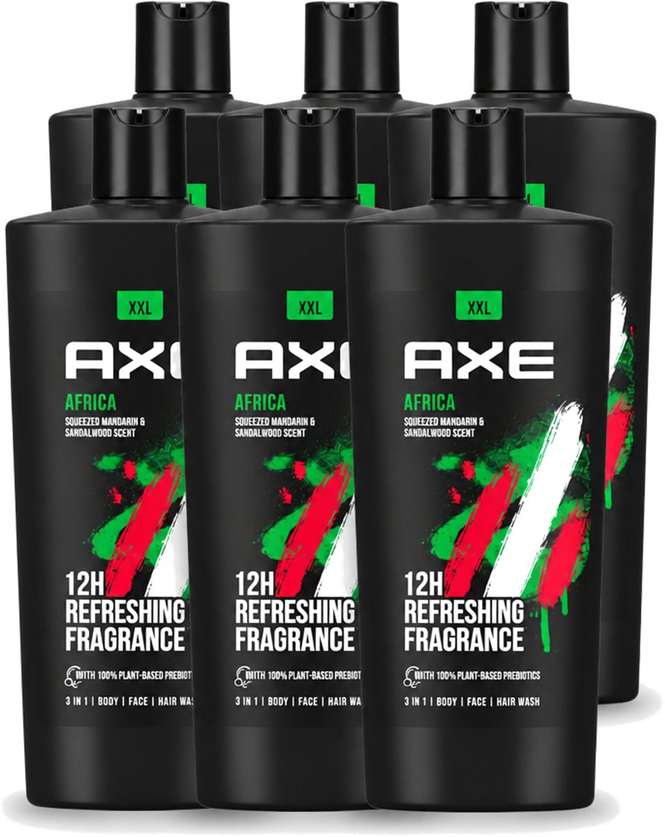 6 x AXE – Douchegel – Africa – 700 ml - Voordeelverpakking - 6 stuks