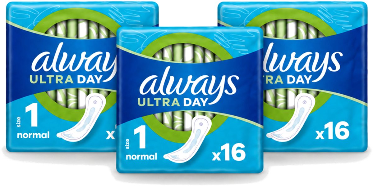 3 x Always – Maandverband – Ultra Normal – 16 Maandverbanden - Voordeelverpakking - 3 stuks