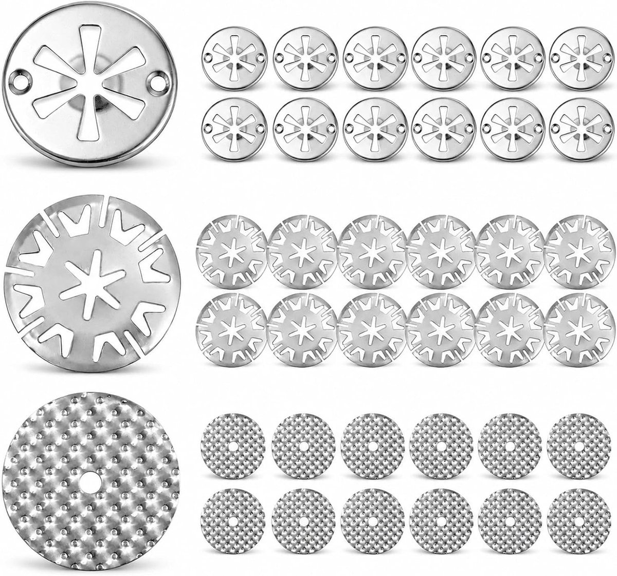 36 stuks hittebeschermingsplaat reparatieset voor auto met 30 mm klemschijven en 52 mm platen, ideaal voor uitlaatonderhoud en motorbescherming