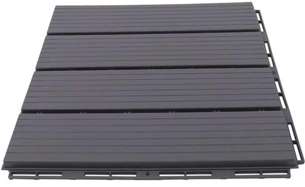 Houten terrastegels - Vloer met kliksysteem - Voor buitenleven - Waterdicht - Antislip - 30x30 cm - 36 stuks - Grijs