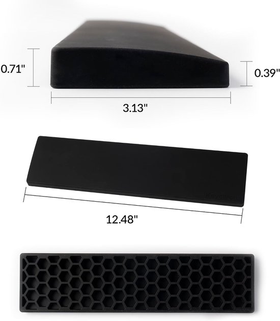 Siliconen Polssteun en Handsteun voor 75% Mechanische Toetsenborden - Comfortabel Typen, Ergonomisch Ontwerp en Geschikt voor K2, K6 en Meer - 317mm (12.48") — afbeelding 2
