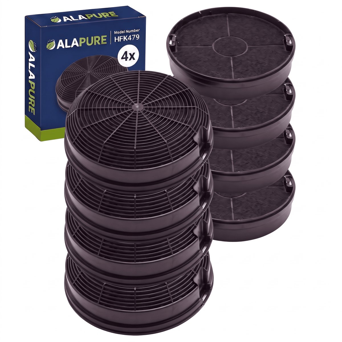 4x Koolstoffilter voor Zanker MCFE12 / 9029800571 (2 St.)
