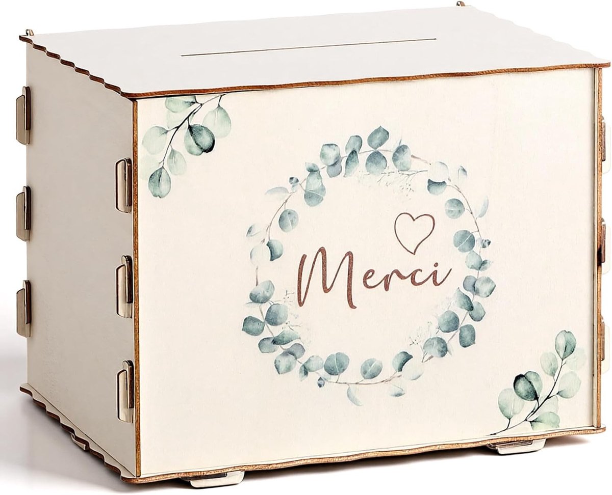 Houten Geldbox voor Verjaardagen, Doop en Bruiloften - Decoratieve Giftbox voor Brieven, Enveloppen en Geld