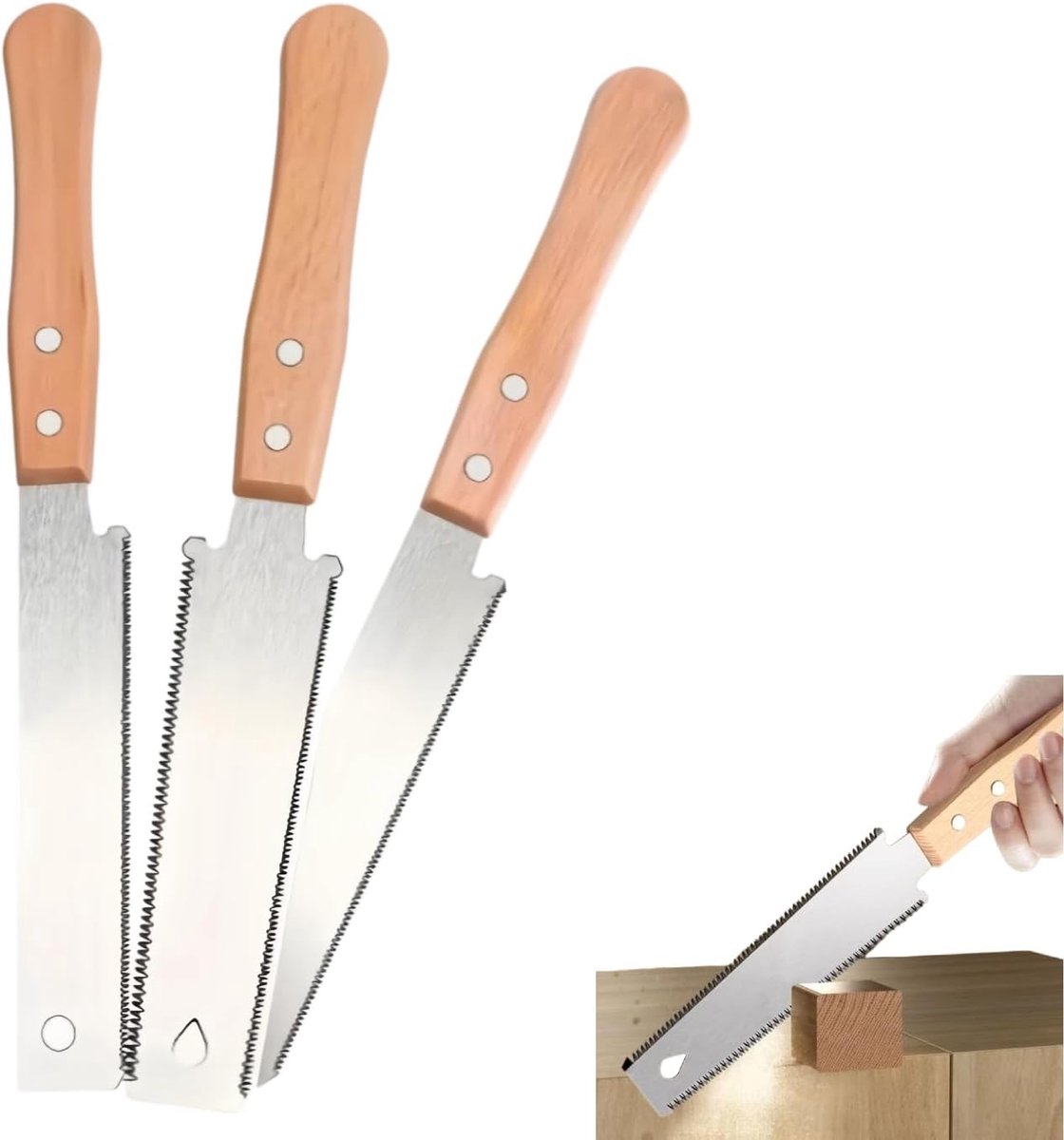3 stuks handzagen hout handzaag kleine houtzaag Japanse handzaag dubbelzijdige handzaag houtbewerkingsgereedschap - ShopVlot
