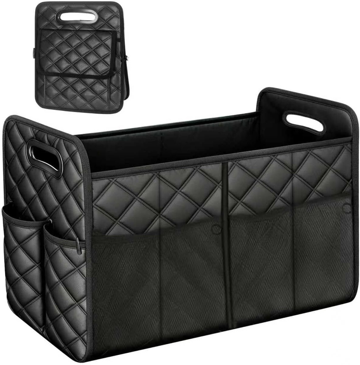 SnelShoppen - Einesin Car Organizer 47L - Auto Kofferbak Organizer met 7 Compartimenten - Vouwbare Opberger met Antislip Bodem - Ideaal voor Boodschap