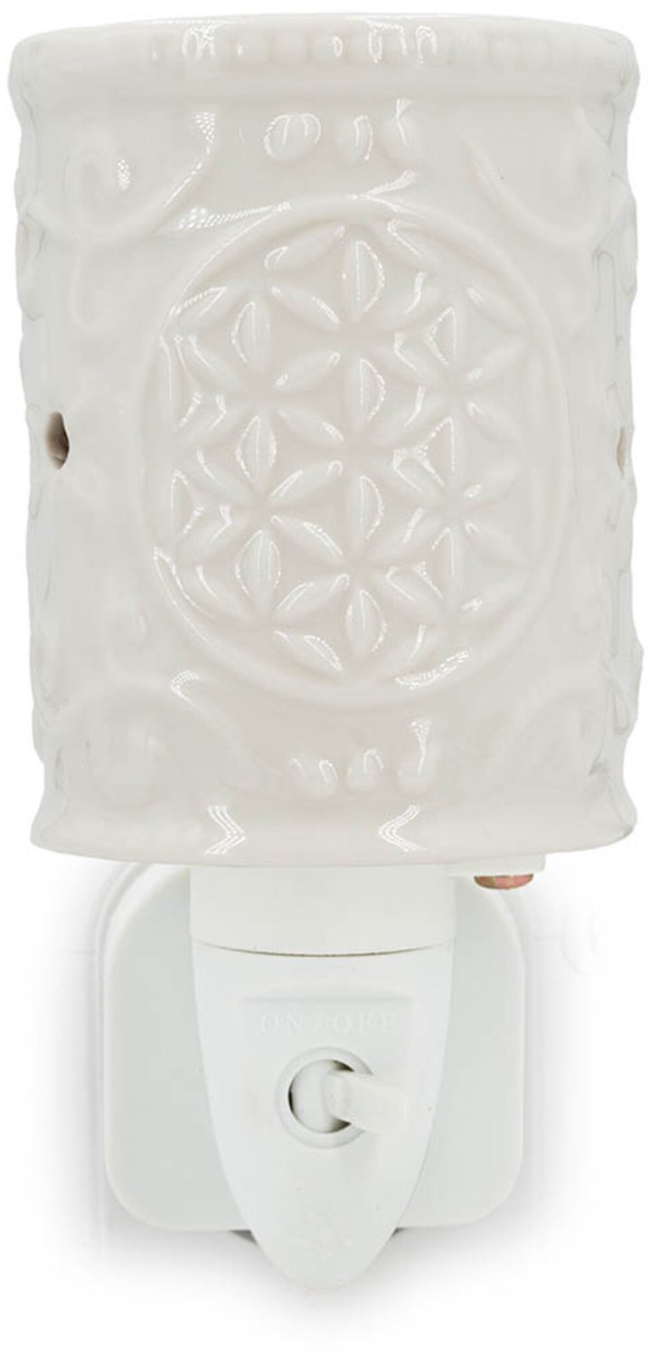 Candle-Brothers Elektrische geurlamp - Levensbloem - wit - 14 x 7 x 11,5 cm - voor etherische oliën