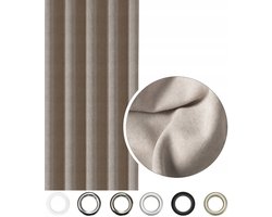 Verduisterende Gordijnstof Caffe Latte 240x190 cm - Zacht Velours