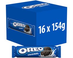 OREO Original Koekjes Chocolade Cacao met Vanille Crèmevulling - Doos 16 x 154g - Chocoladekoeken - Koek - Rollpacks