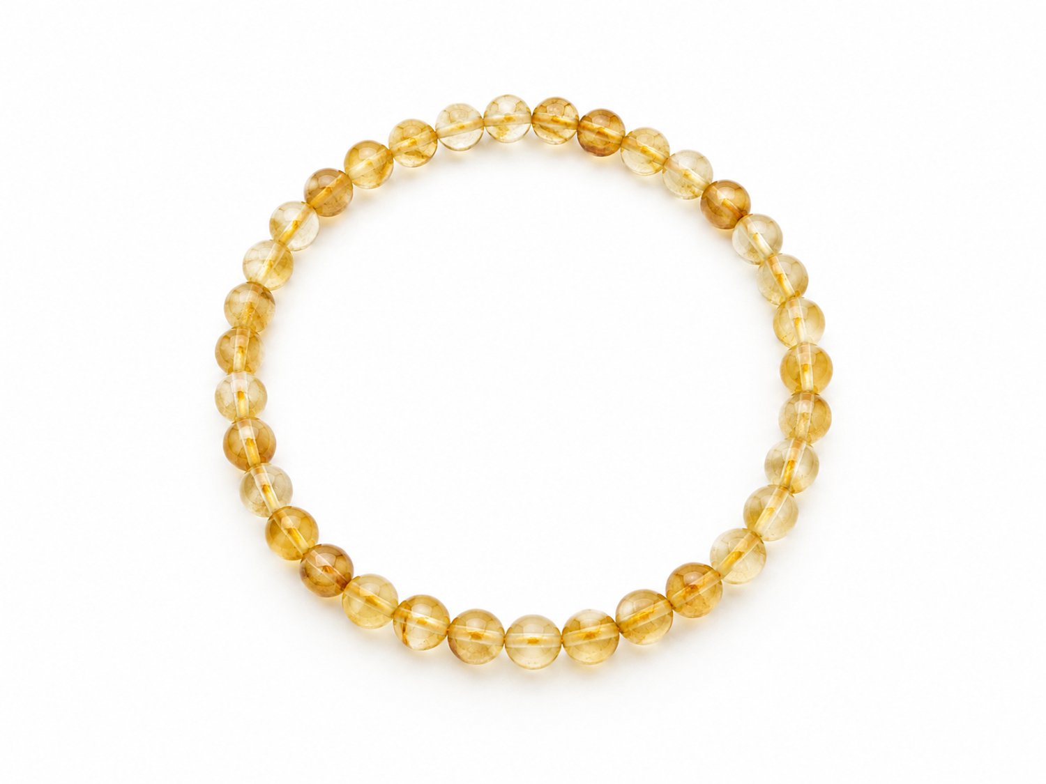 Citrien Armband – 4 mm Kralen – Diameter 17 cm – Elastische Edelsteenarmband - Armband - Edelsteen armband - Geel edelsteen armbad - Citrien