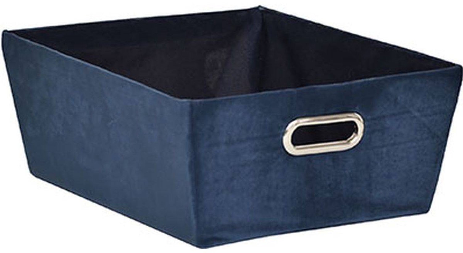 Panière dressing en velours 15 x 40 x 32,5 cm bleu jean