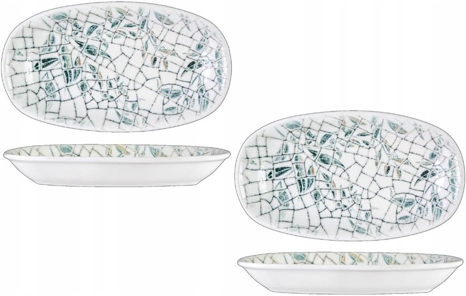 Wilmax England Serveerschaal Porselein 20x11 cm - Set van 2