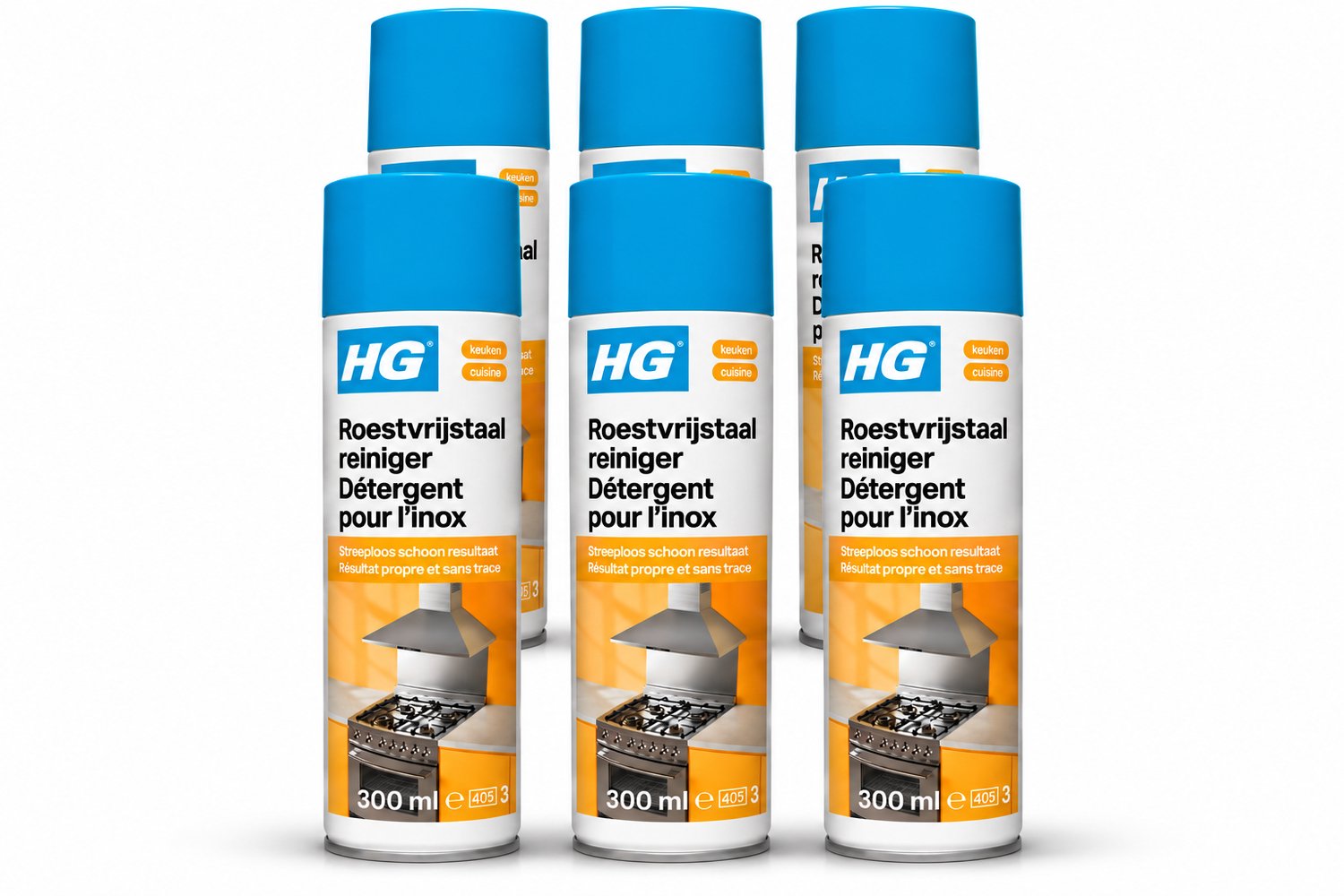 HG Roestvrijstaal Reiniger 300 ml - Streeploze RVS Reiniger 6 x 300 ml