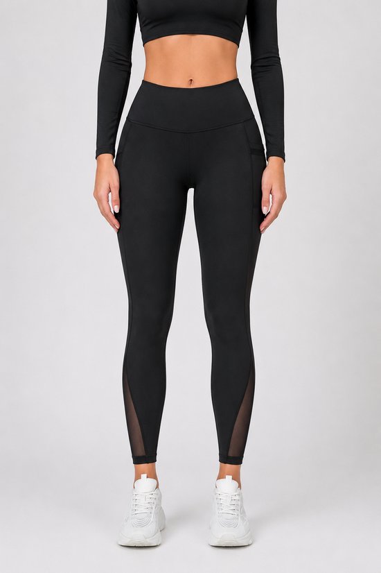 SparkNine Meshtone Sportlegging - XL - zwart - mesh details & handige zakken - sportbroek - ademend & stijlvol - elastisch - squatproof — afbeelding 5