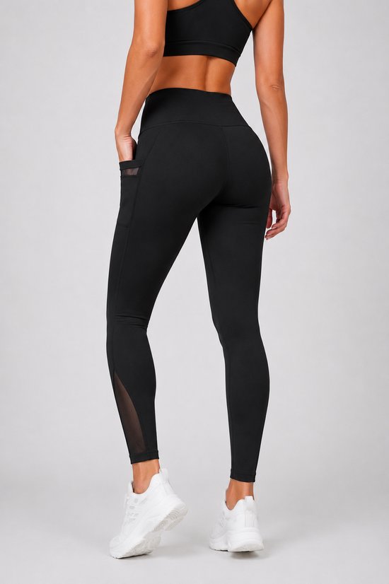 SparkNine Meshtone Sportlegging - XL - zwart - mesh details & handige zakken - sportbroek - ademend & stijlvol - elastisch - squatproof — afbeelding 3
