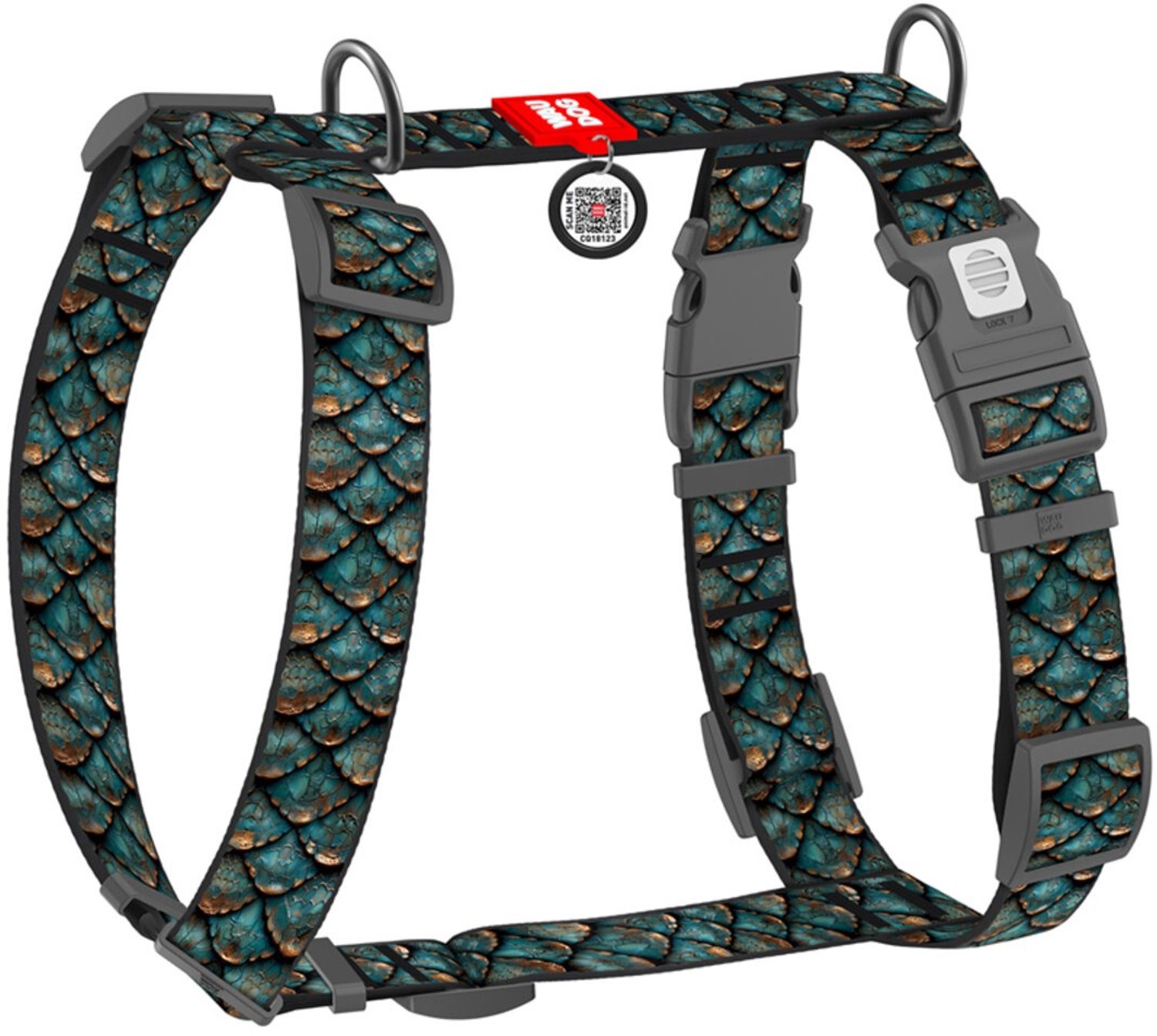 WAUDOG - Hondentuig Scales - Nylon - Maat XL - 35 mm
