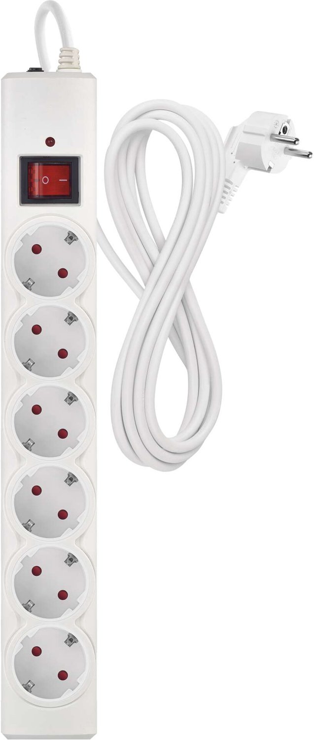 EMOS Overspanningsbeveiliging – 6 stopcontacten, 3 m, wit, P54216