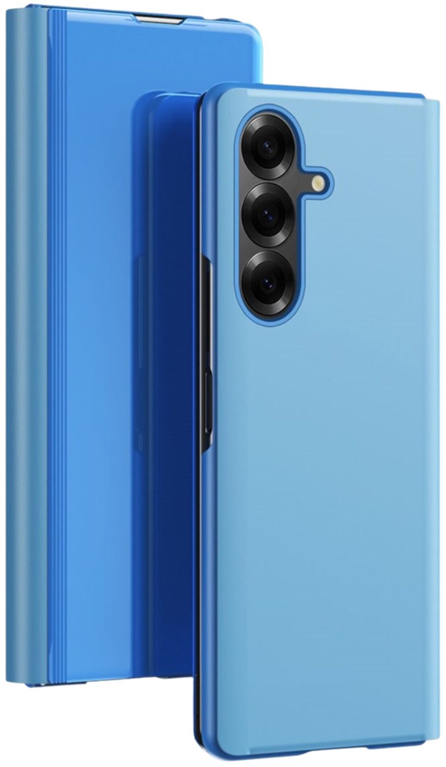 Casety Geschikt voor Samsung Galaxy Z Fold 8 Ultra - Window view cover hoes - Lichtblauw