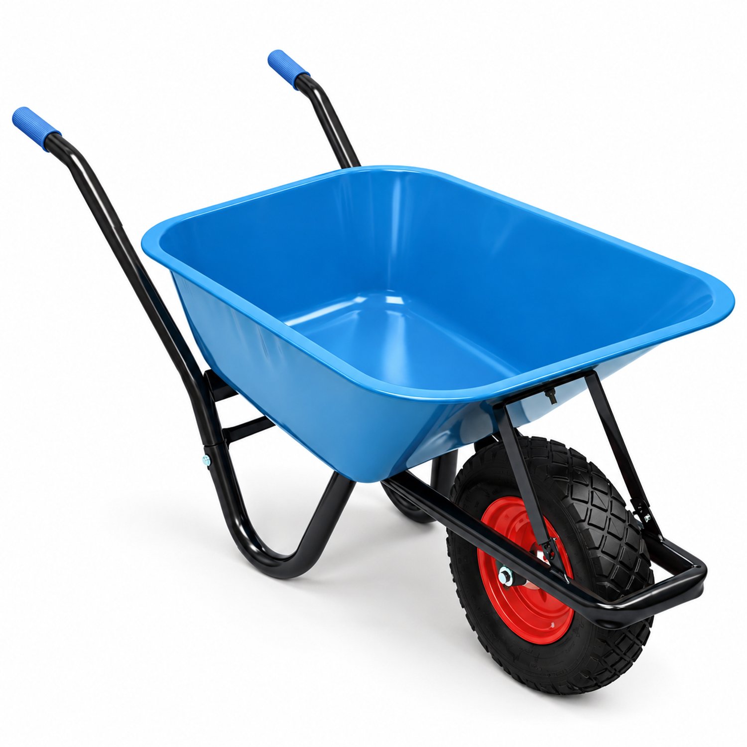 Kruiwagen 100 Liter Blauw – Draagvermogen 250 kg – Massief Antilekwiel – Voor Tuin & Bouw