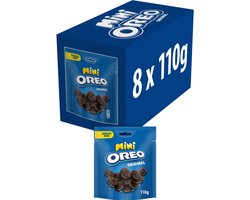 Oreo Mini Original Koekjes Chocolade Cacao met Vanille Crèmevulling - 8 Zakjes x 110 gram - Zakken - Koeken om uit te delen en snack