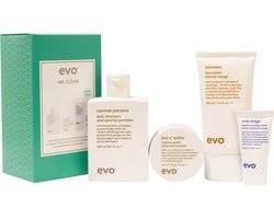 evo Mr. Clean Men's Pack – Normal Persons Daily Shampoo 300 ml, Box o' Bollox Texture Paste 90 g, Winners Face Balm 150 ml & Soap Dodger Hand & Body Wash 30 ml