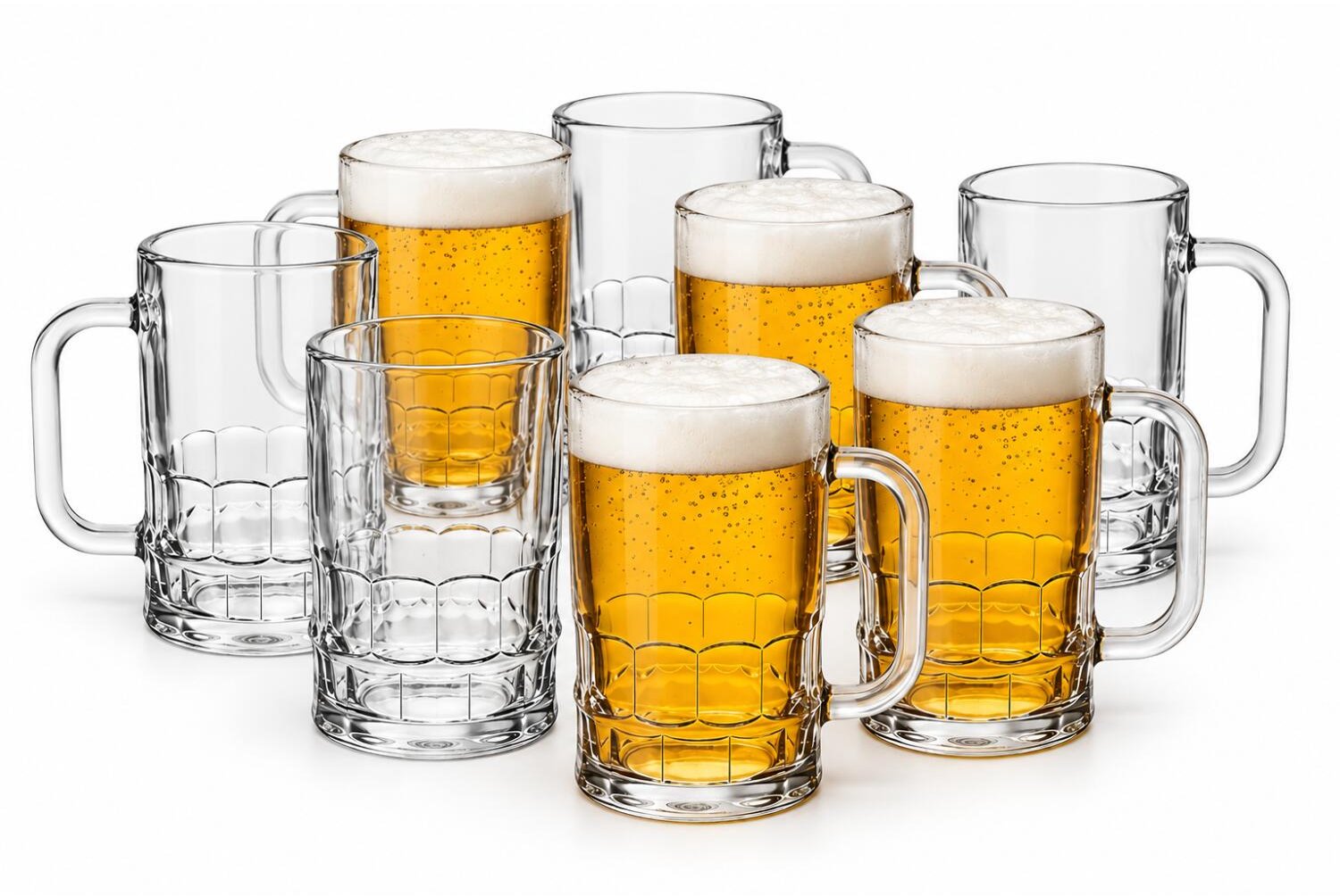 Alessandro Bierglazen - Bierpullen - transparant glas - 8x stuks - 350 ml - bierfeest - oktoberfest