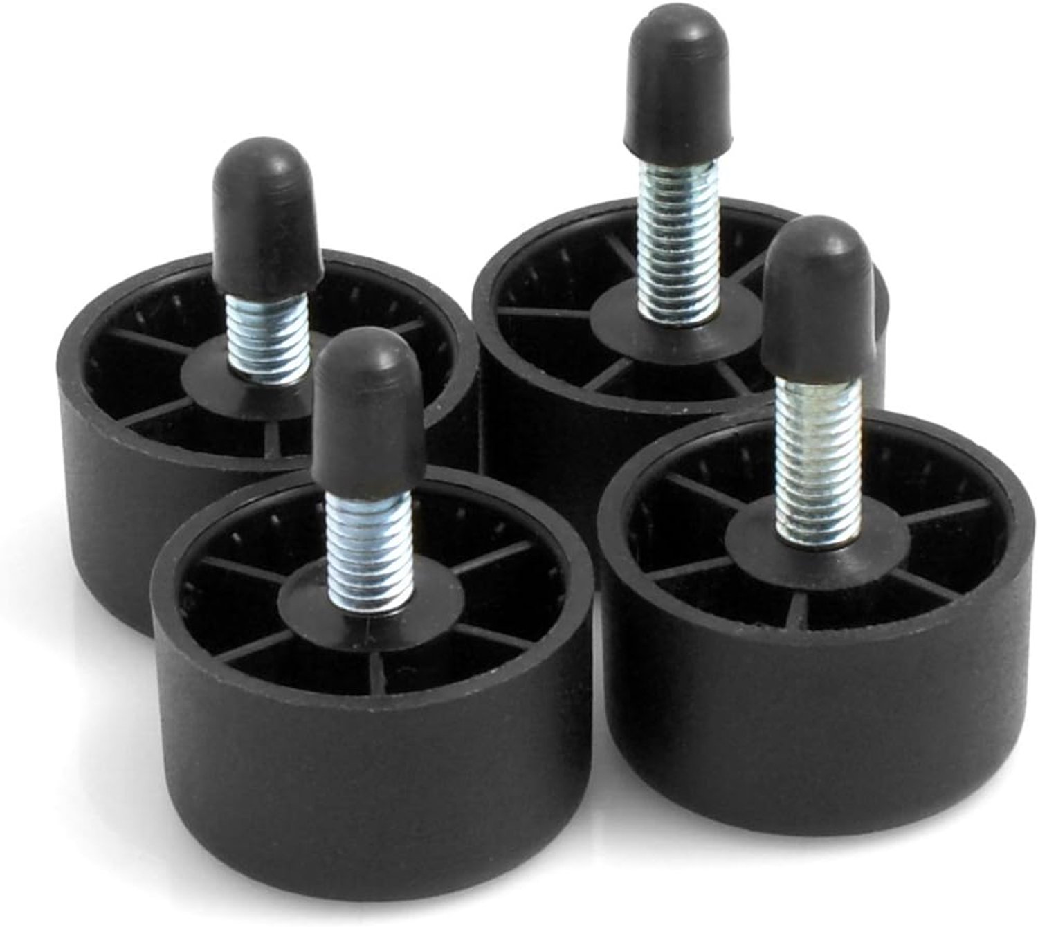 4x Meubelvoetjes Kunststof 30/27mm Ø x 18mm H, M6 Schroef