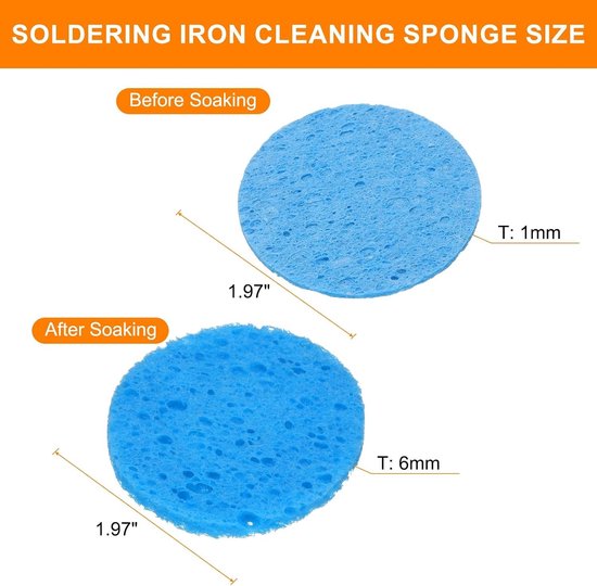 Solderdraad en Reinigingspons, 10 Stuks, 1,97 Inch, Vervangingspons voor Hoge Temperatuur, Ideaal voor het Schoonmaken van Loodpunttips, Blauw — afbeelding 5