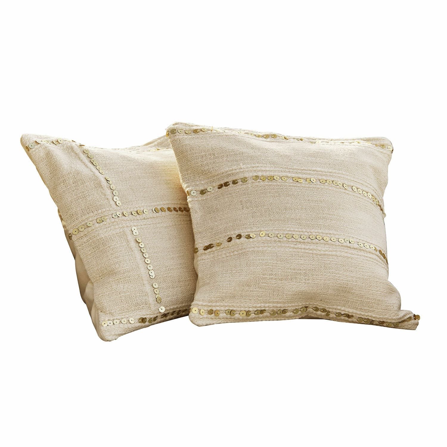 Loberon Kussenhoes set van 2 Rousseline crème