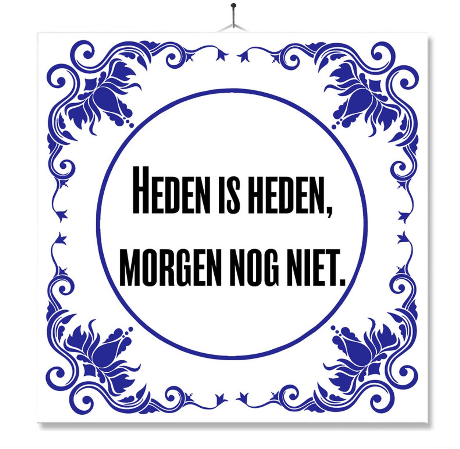 MC Living Tegel Met Opdruk | Heden Is Heden | Cadeau | Inclusief Geschenkdoos | Standaard | Ophangsysteem Multi-Color