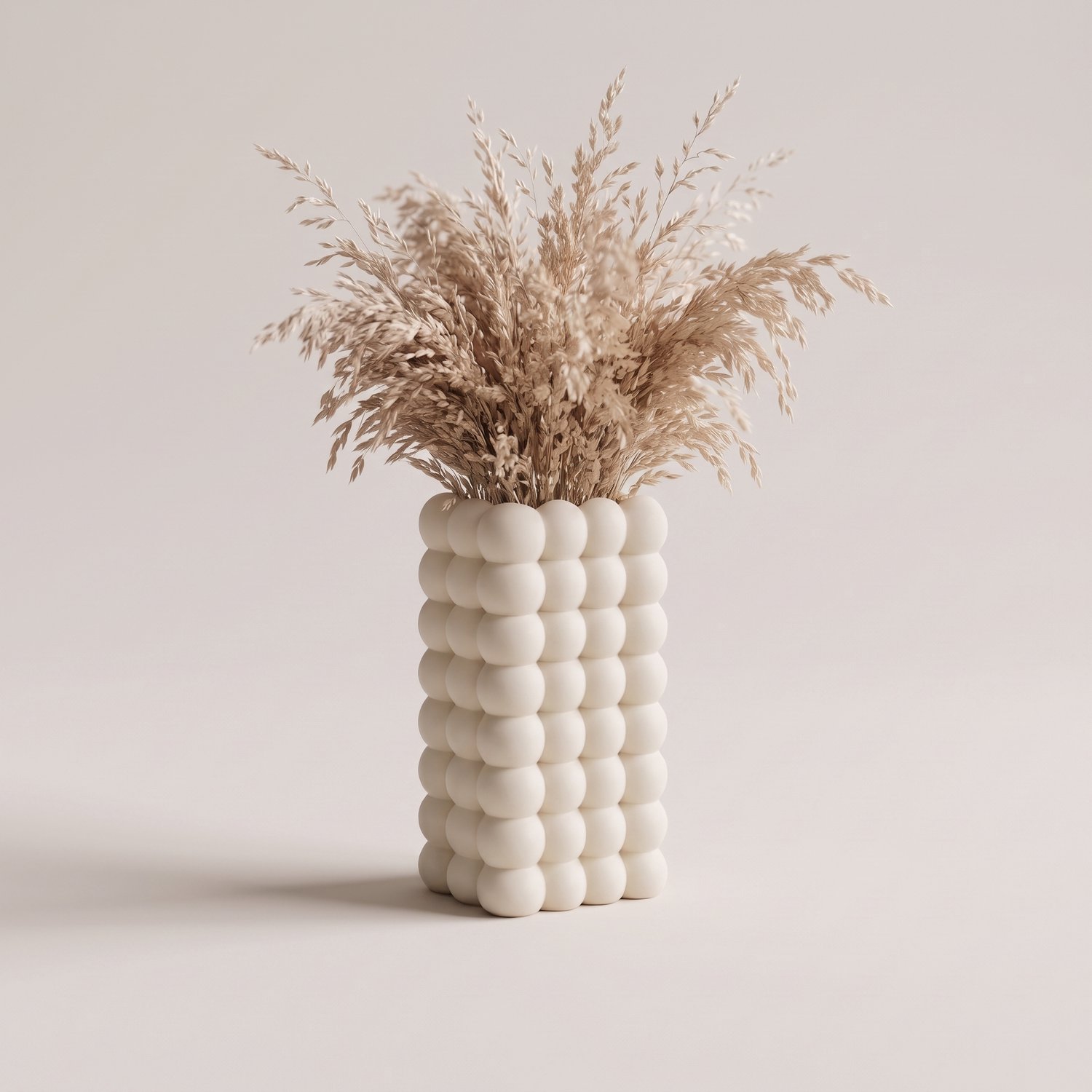 AUREA - Maison AUREA Bubbel Vaas Wit – Bloemenvaas voor Droogbloemen – Mat Wit Design – 18 cm