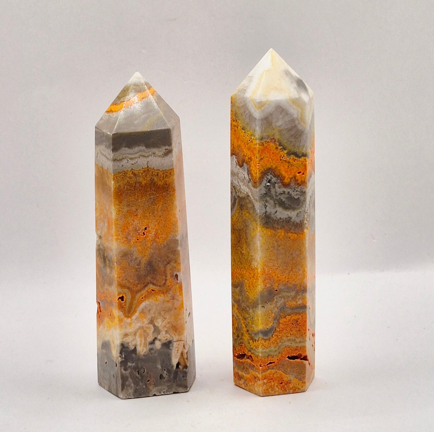 Moonlight Gemstones Bumblebee Jasper Toren 11-13 cm – Gele & Oranje Edelsteen Punt | Energie & Creativiteit Meerkleurig