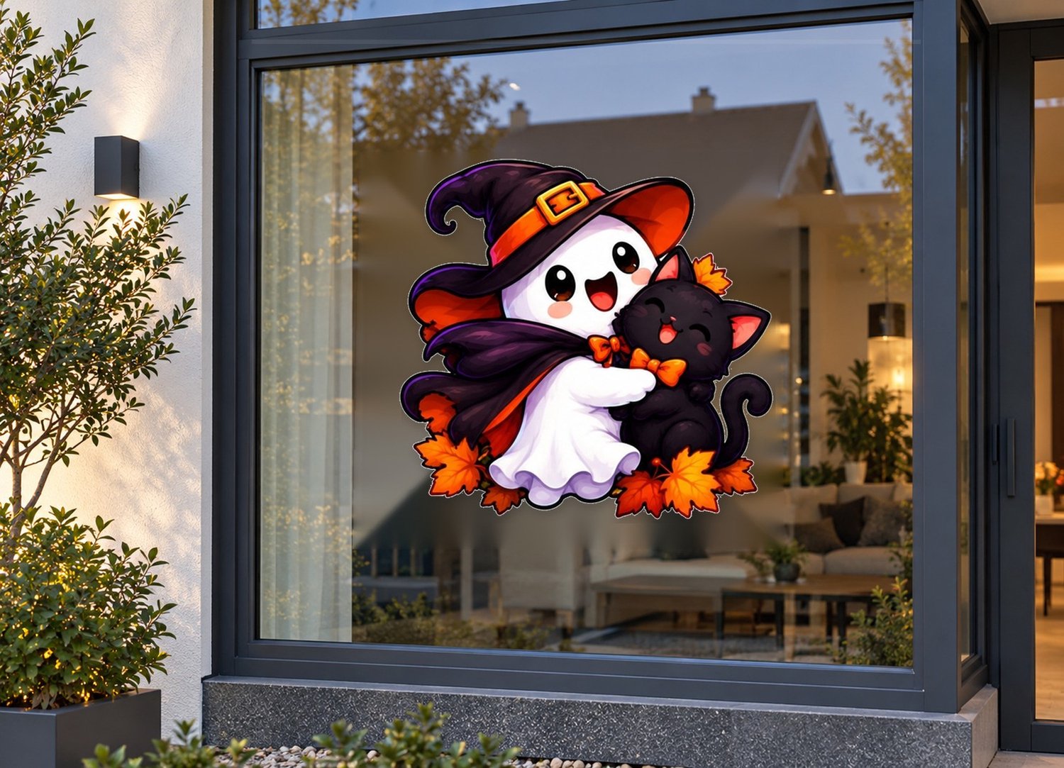 De Stickerman Halloween Raamsticker 30cm Breed Herbruikbaar Weerbestendig (KV15) Multi