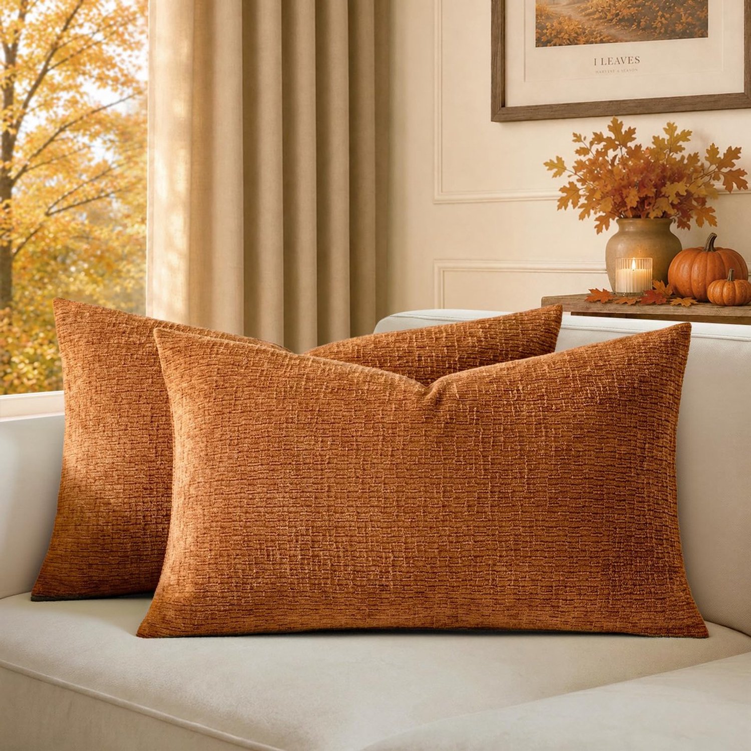 Duraxl Kussenhoes - Chenille - Karamel - 30 x 50 cm