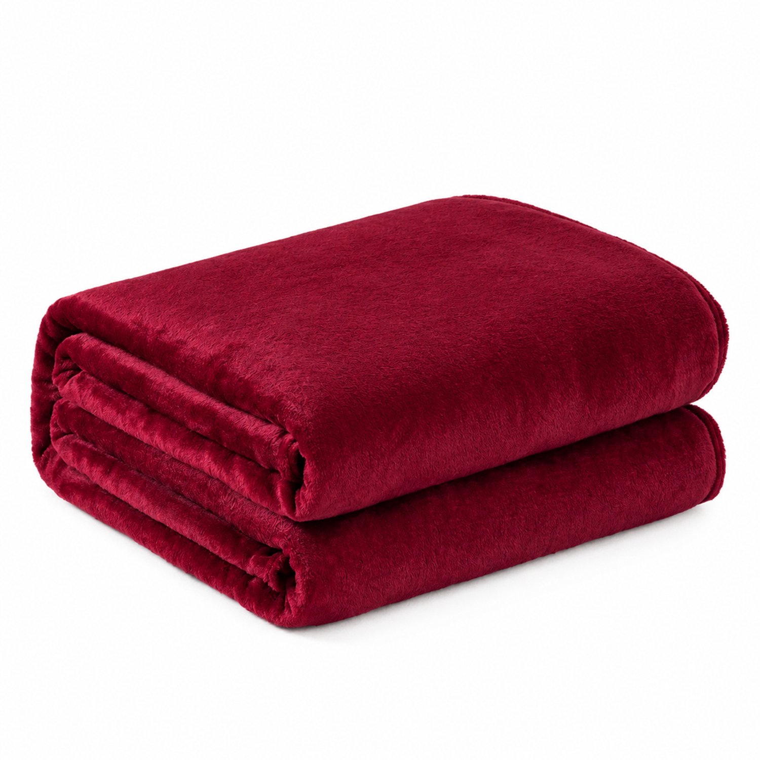 SWGOTA Donkerrode flanellen plaid 127 x 152 cm, effen polyester deken voor op de bank Donkerrood